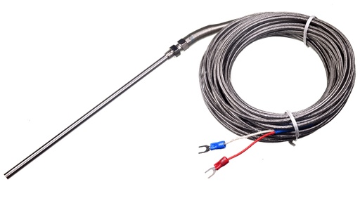 Termocupla Tipo K Bulbo 5mm x 15cm con Cable de 10 Metros 400°C Sensor de Temperatura M8