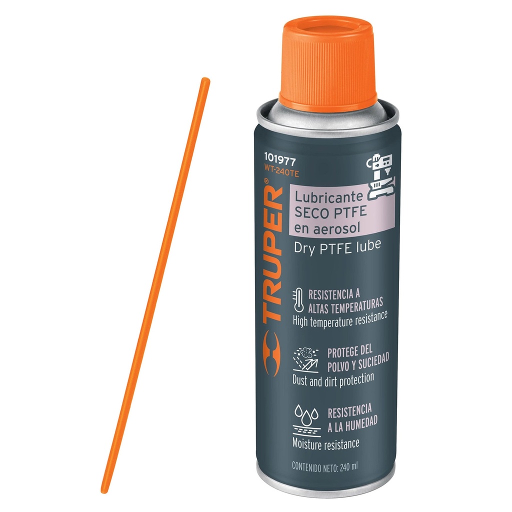 WT-240TE Lubricante Seco Anticorrosivo en Aerosol de 240 ml, TRUPER 101977