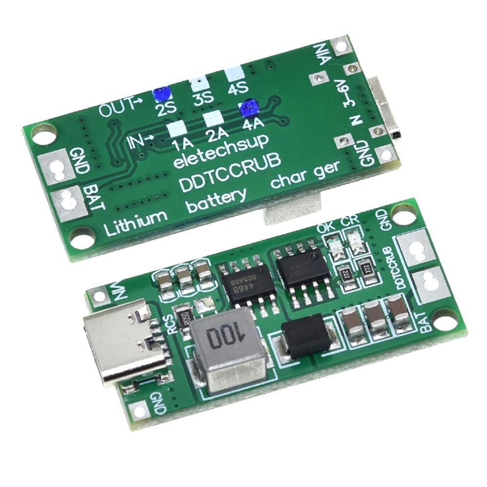 Cargador de Baterias de Litio 18650, 3S, Tipo C a 12.6V Elevador 