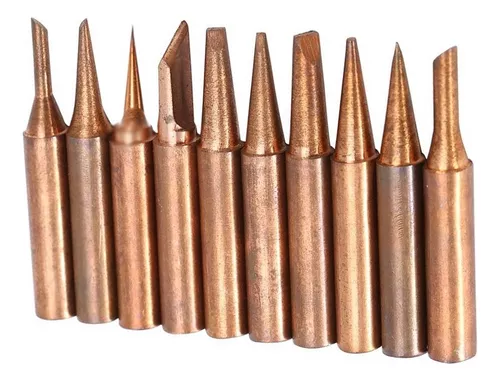 Set 10 Uds Puntas de Soldar 900M – Cobre – Para Estaciones y Herramientas de Soldadura
