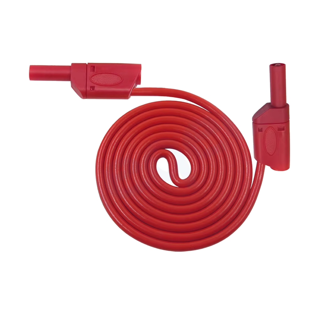 Cable Siliconado con Plug Banana 4mm 1mt Rojo  