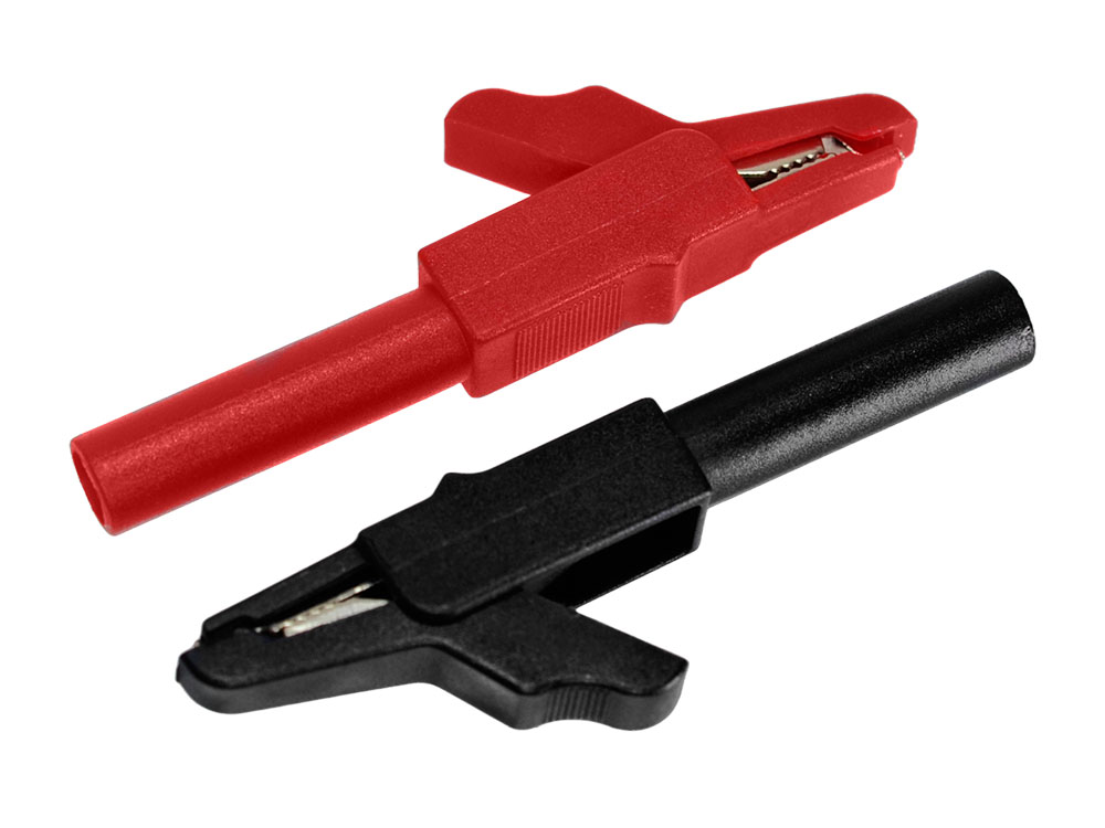 Par de Cocodrilo Aislado de Cobre con Apertura de 12mm, 10A / 300V, para Jack Banana de 4mm Clip