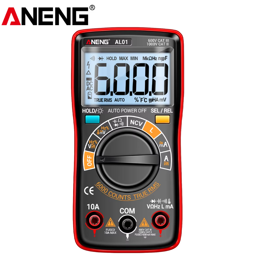 Inductometro Multitester Digital ANENG 6000 Cuentas -F