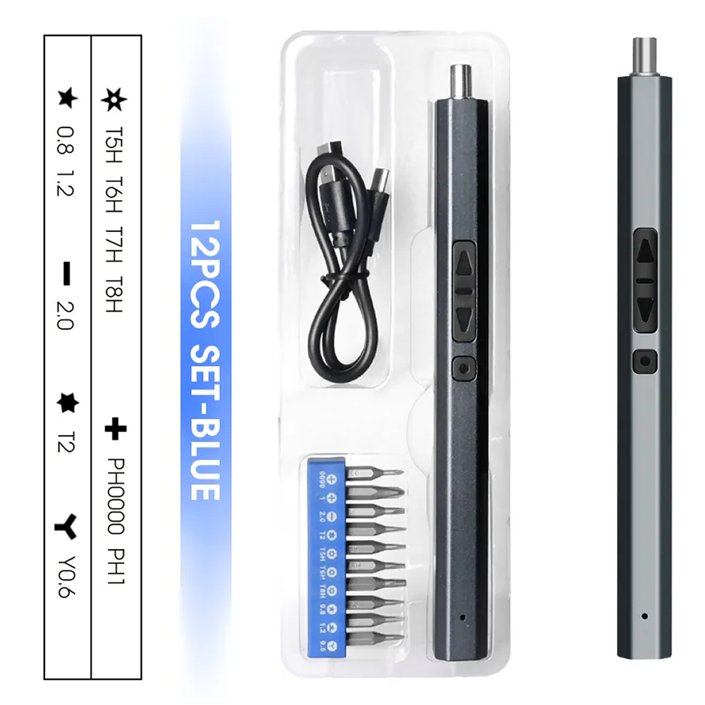 Destornillador Inalambrico Recargable con Accesorios 12 en 1