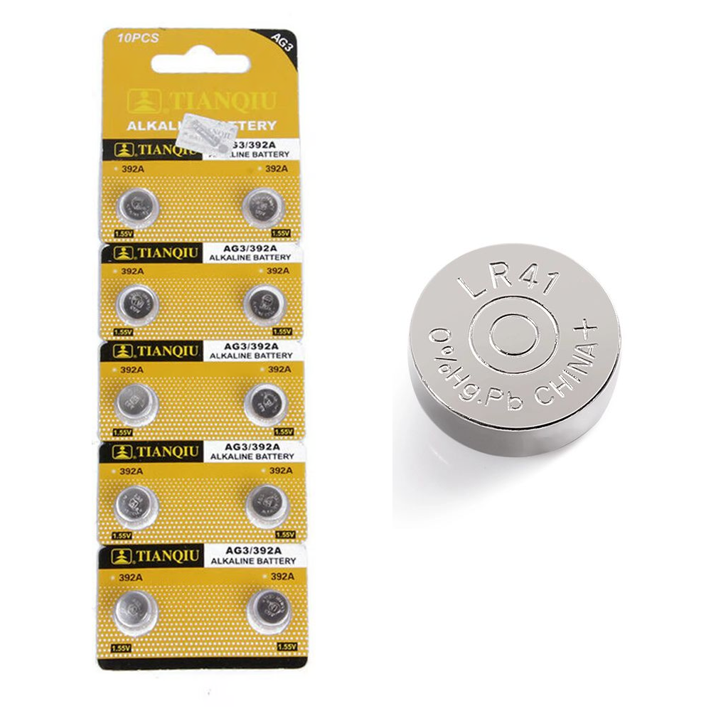 Pila Botón Alcalina 1.5V AG3 LR41H x 5 Pilas TIANQIU