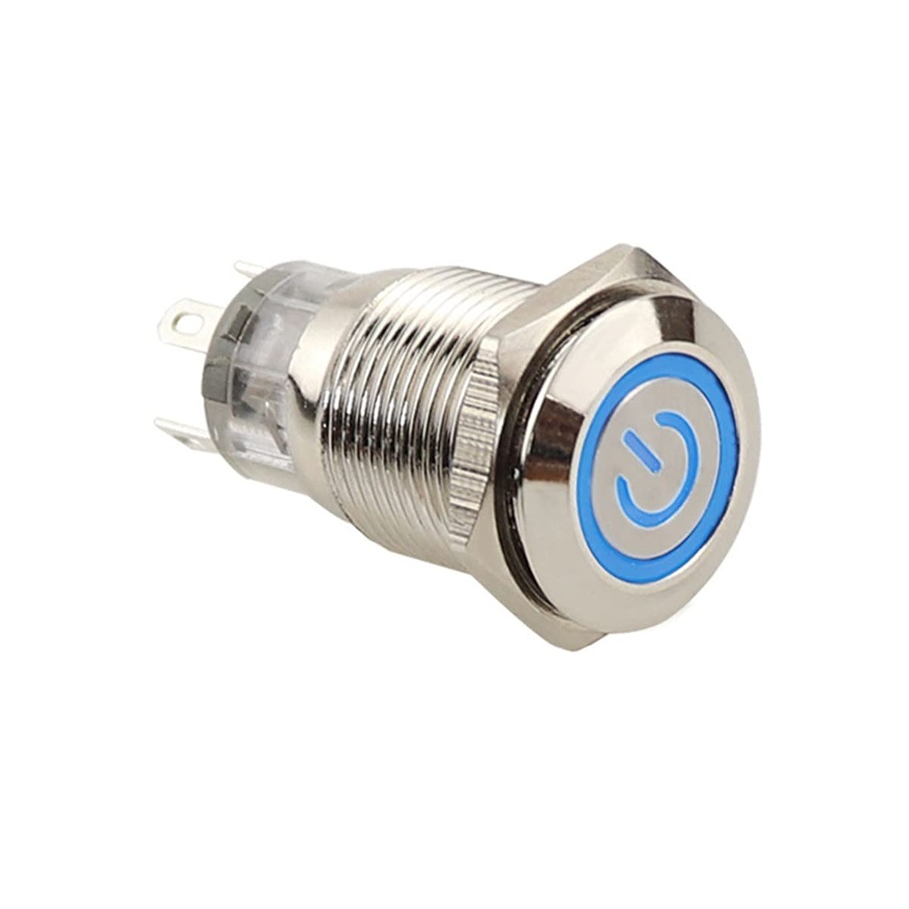 Switch Metal 5 Pines, 220V 16mm, Rojo