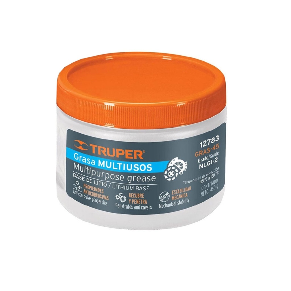 Grasa Lubricante Multiusos, Base Litio, 450 gr, Truper