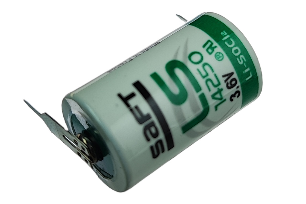 Bateria Litio 3.6V 1200mAh 1/2AA Francia SAFT con 2 Pines para PCB