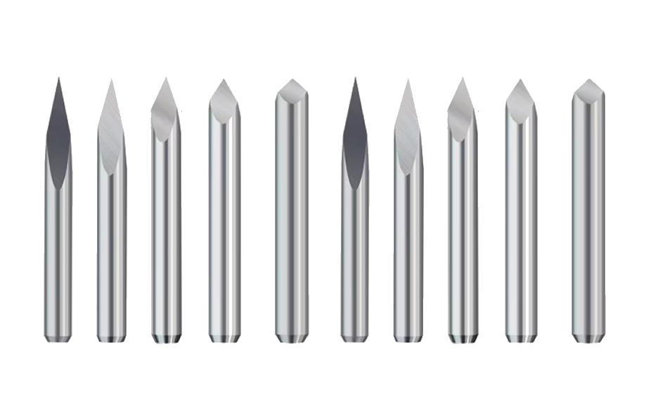 Juego Cortadoras Fresado, Carburo, Grabado Piramidal Vastago 3.175mm 20/30/45/60/90° Brocas