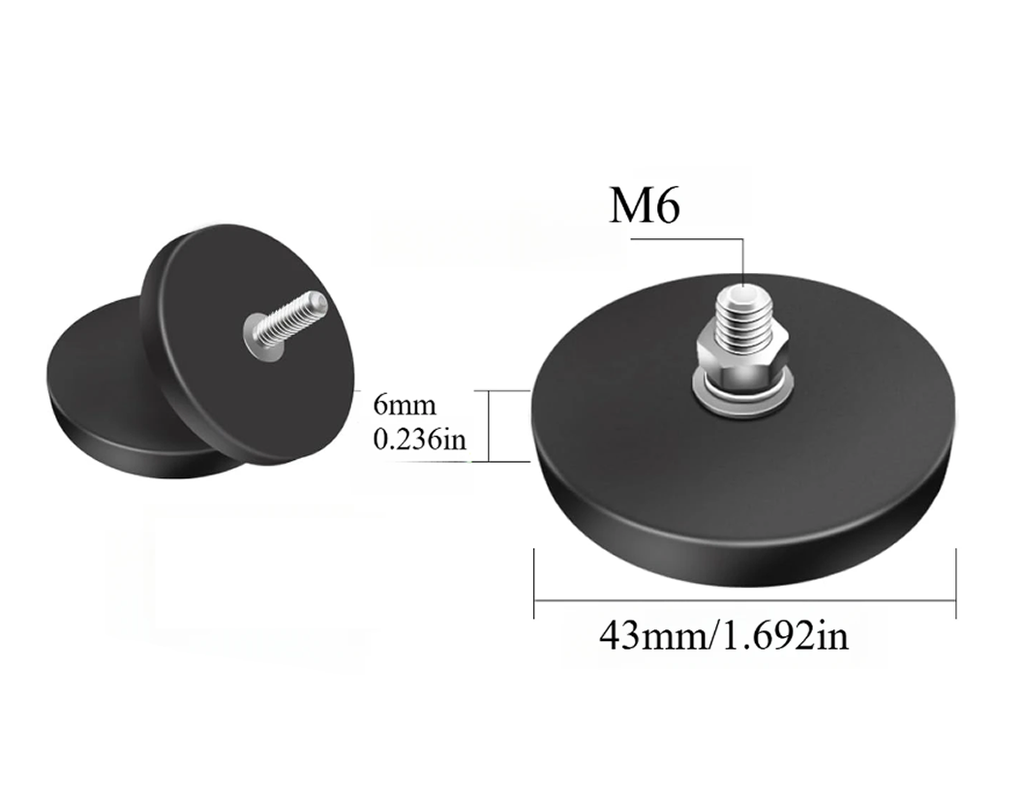 Iman de Neodimio Cubierto de 42mm con Perno