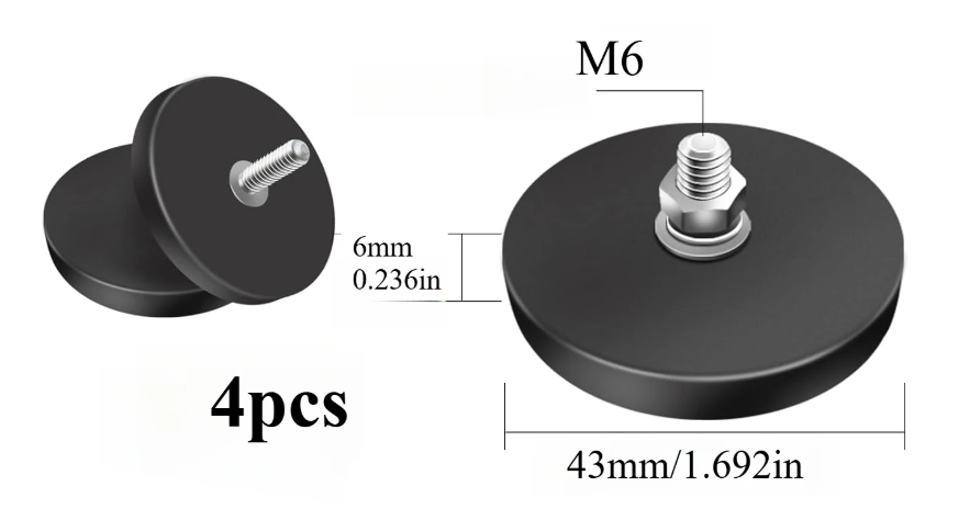 Iman de Neodimio Cubierto de 42mm con Perno
