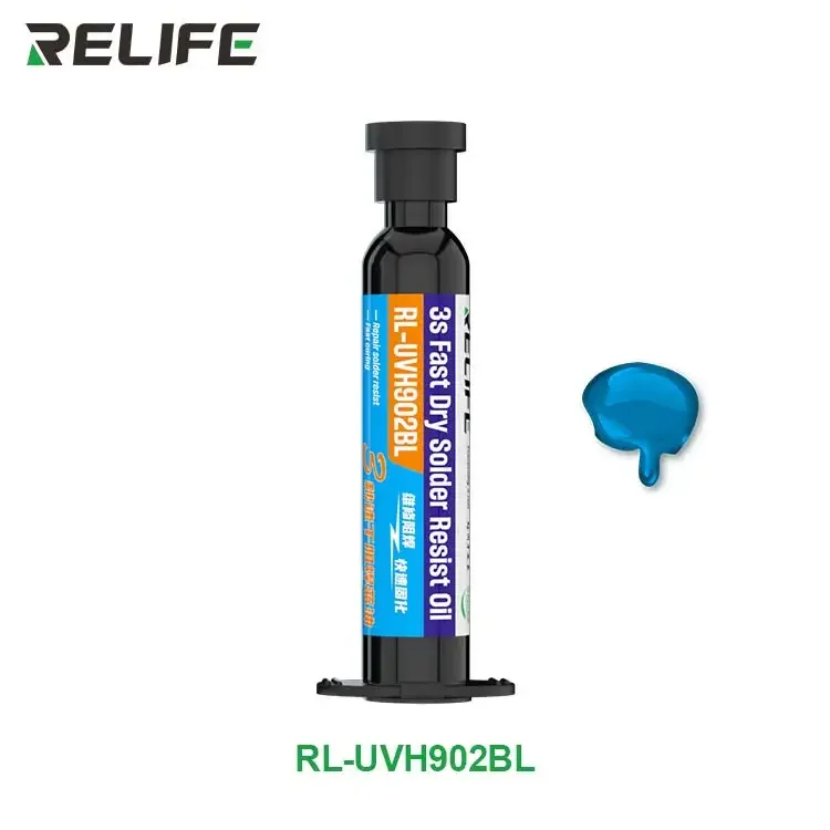 Mascara de Soldadura RELIFE, 10 ml, UV, de Secado Instantáneo Azul