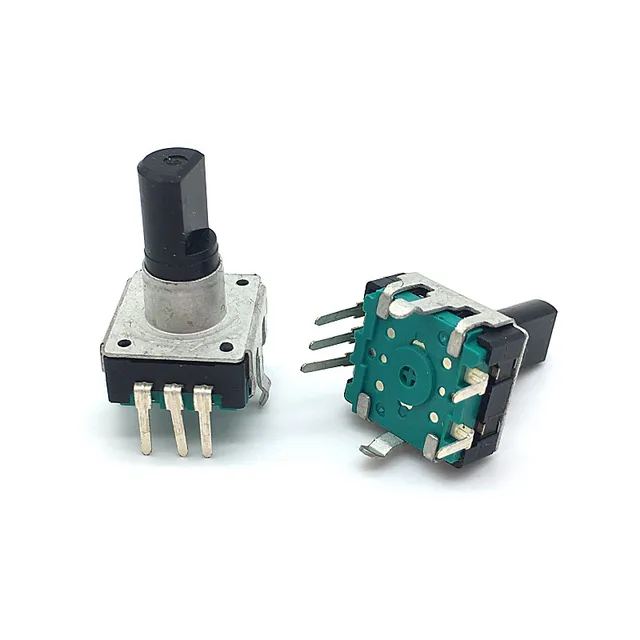 Encoder Rotativo de 24 Posiciones Vástago + Pulsador de 14mm. Eje media Luna