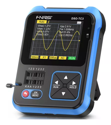 Osciloscopio Digital 3 en 1 FNIRSI 10MHz 48MSa/s Probador de Transistores Generador de Señales