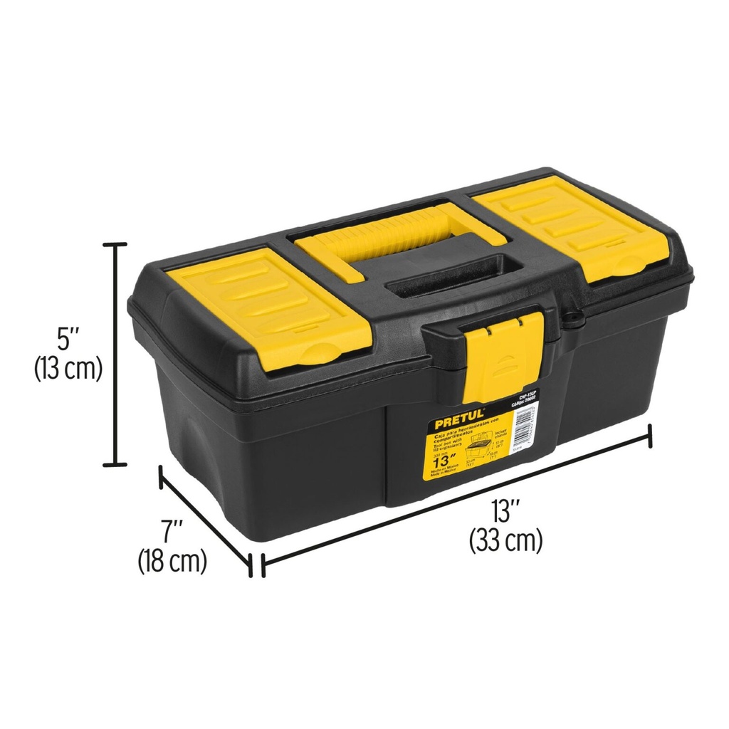 Caja para Herramienta de 13" con Compartimentos, PRETUL