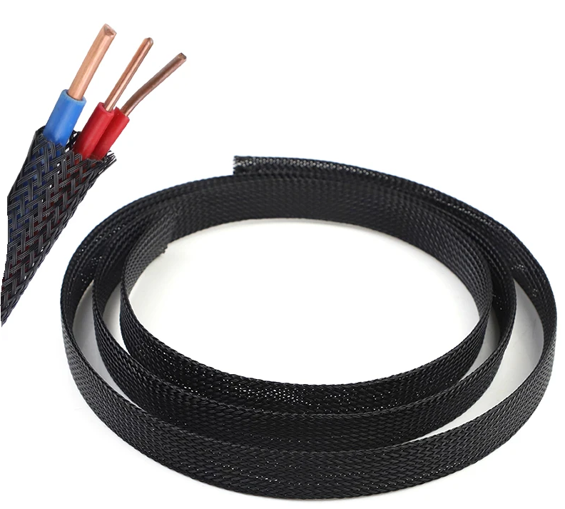 Funda Trenzada Expandible PET Funda Flexible Negra para Cables 8mm