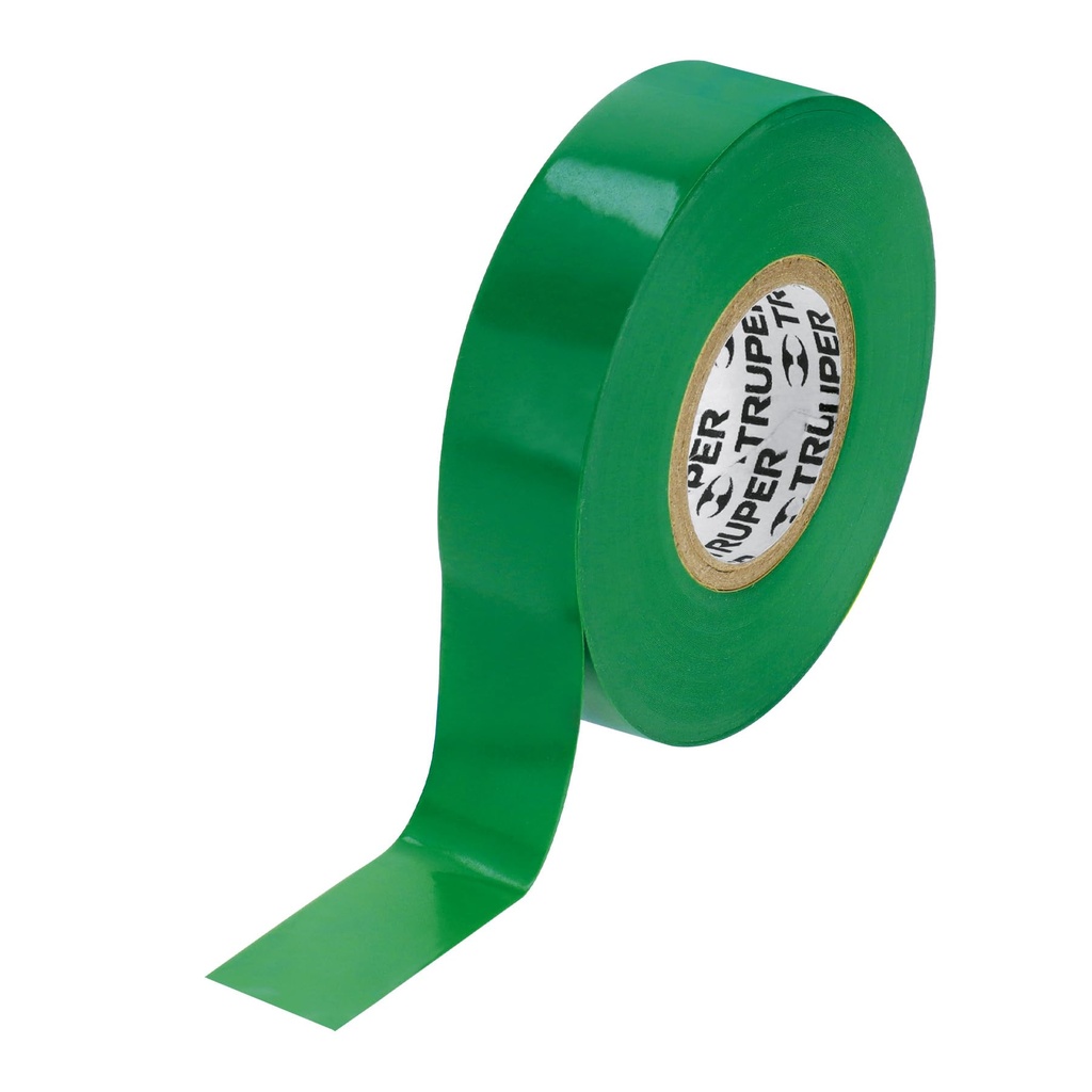 Cinta Aislante de 18 mt x 19 mm, Verde, Truper 12502