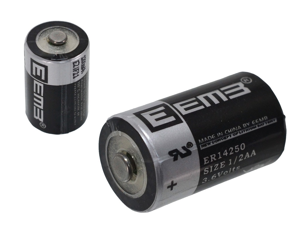 SEEMB Batería de Litio ER-14250 1/2 AA de 3.6 V Sin Pines (no recargable)