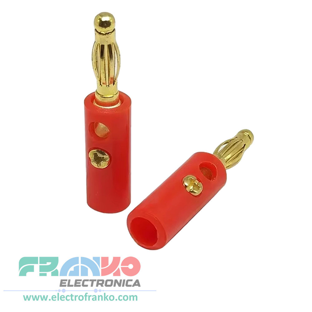 Conector Plug Banana Dorado 4mm con Tornillo