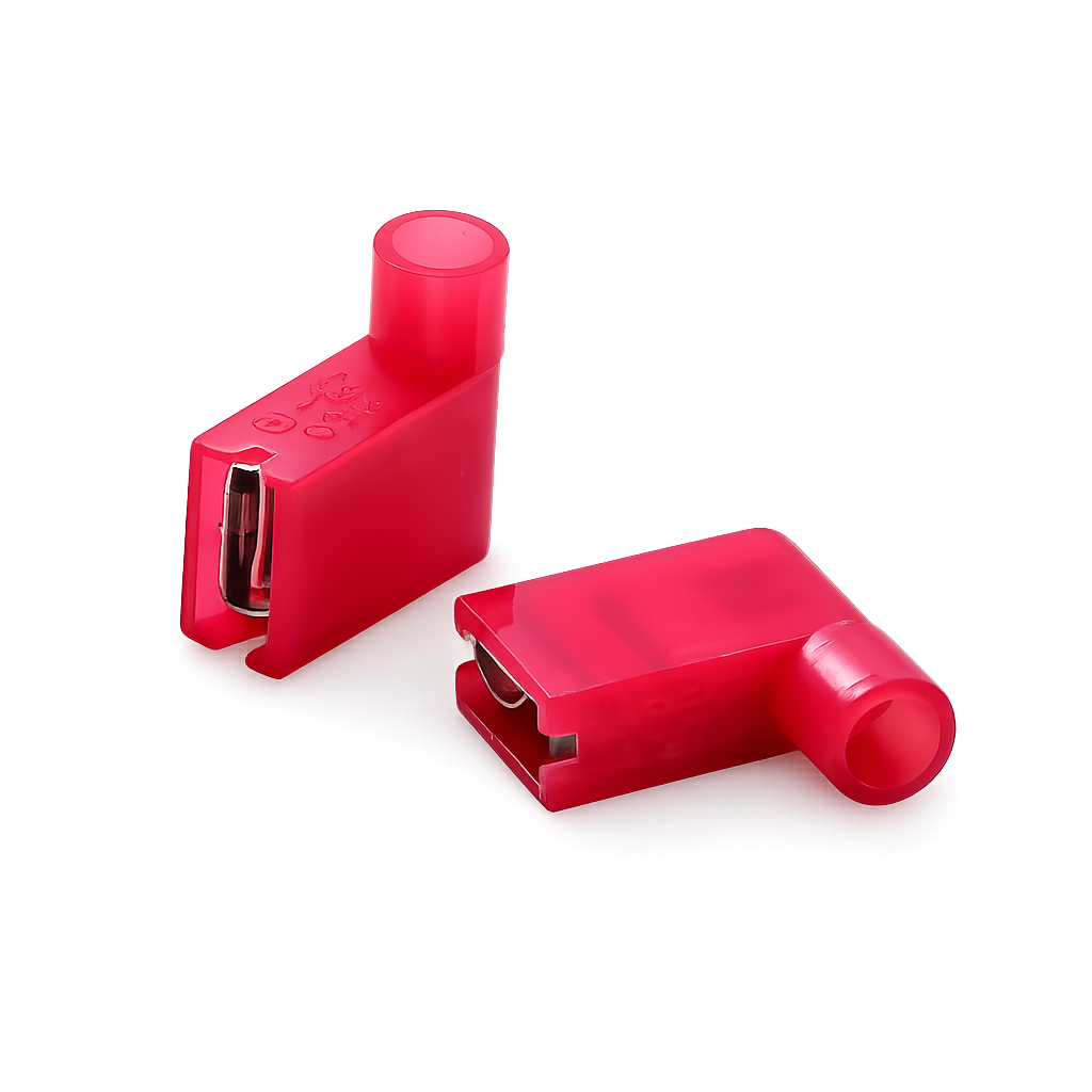 TERMINAL HEMBRA T/UÑA AISLADO NYLON 90° ROJO