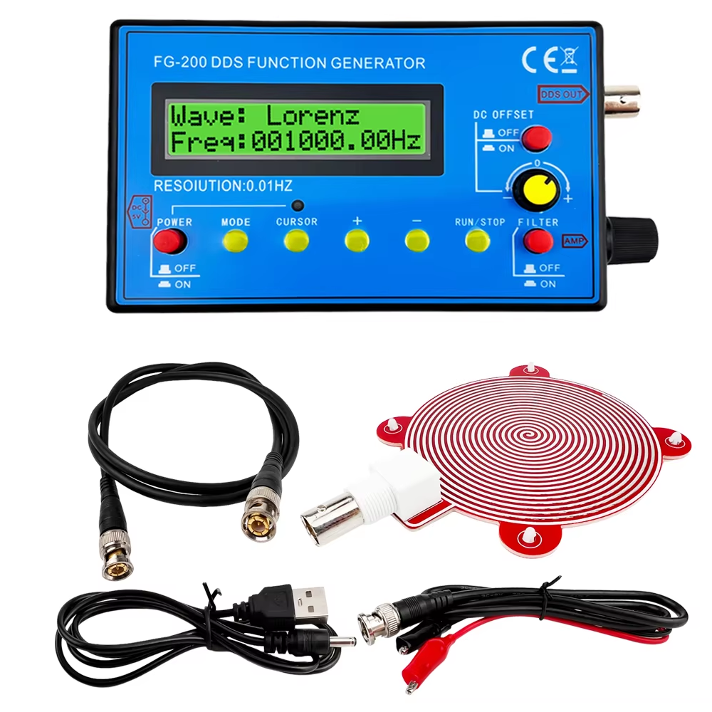 Generador de Señal con Contador de Frecuencia 0.01Hz a 500KHz Onda Senoidal, Cuadrada y Diente de Sierra