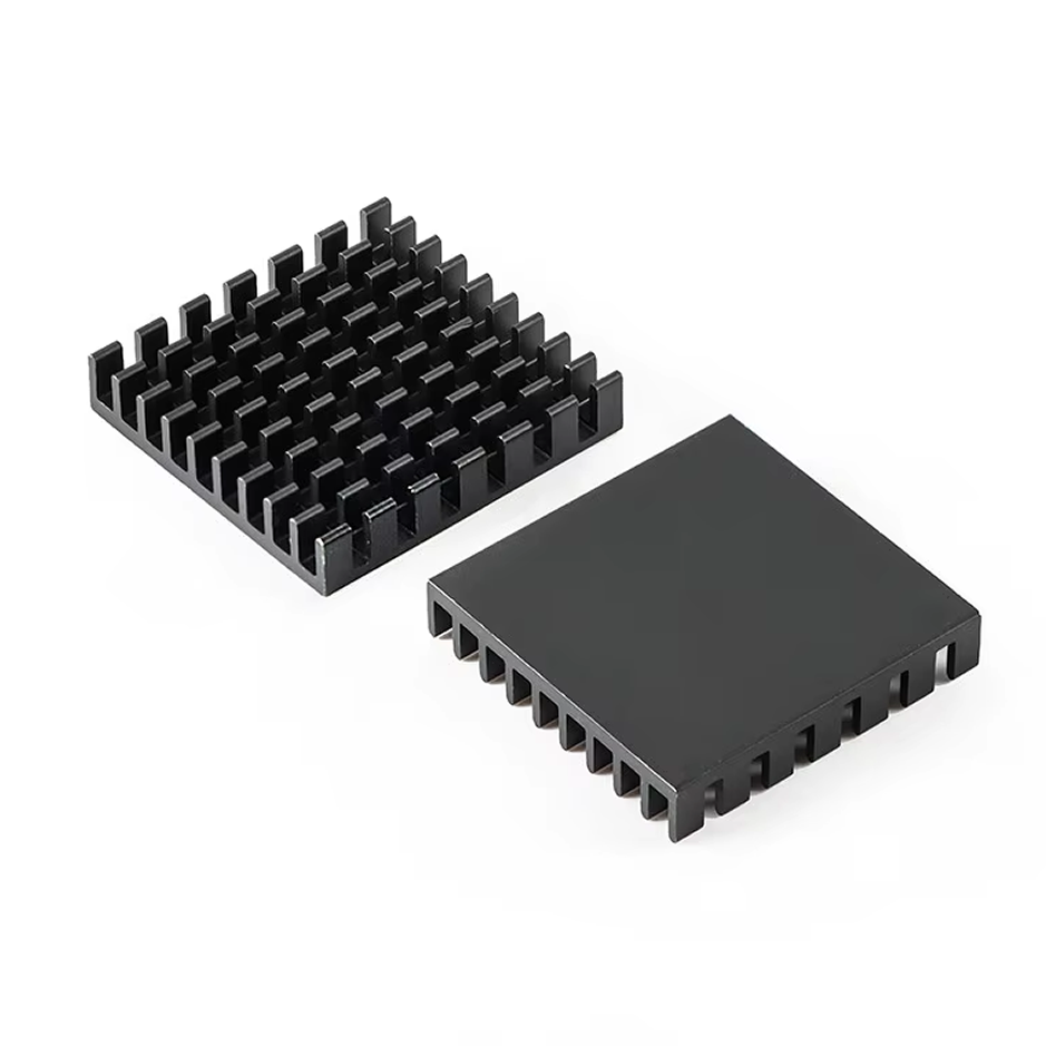 Disipador de Aluminio con Aletas Negro 28x28x6mm 