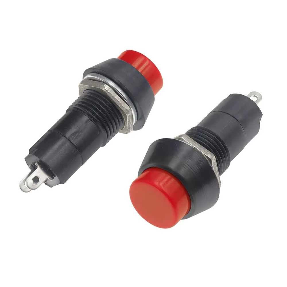 Pulsador de Boton PBS-11A 12 mm – Momentáneo /  250VAC, 3A 2 Pines