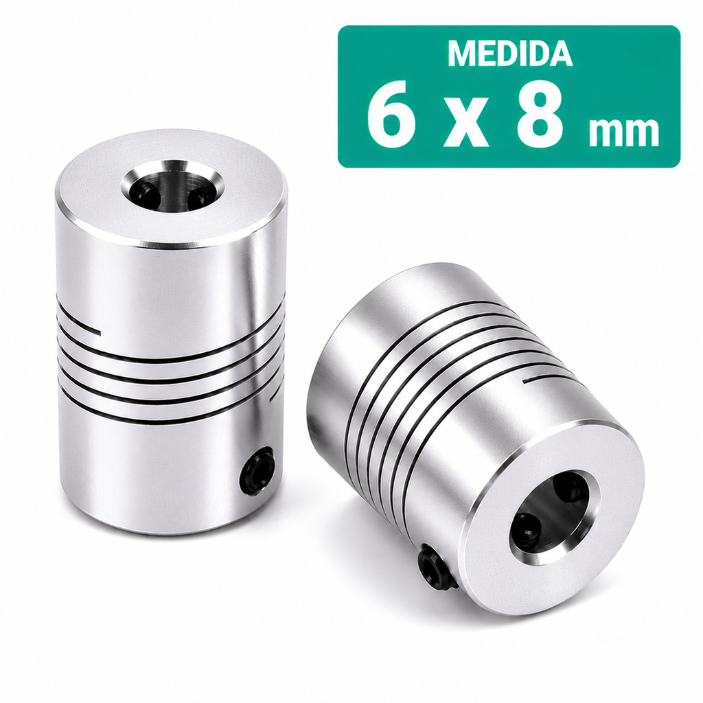 Acople Flexible de Aluminio de 6x8 D19 L25 