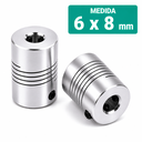 Acople Flexible de Aluminio de 6x8 D19 L25 