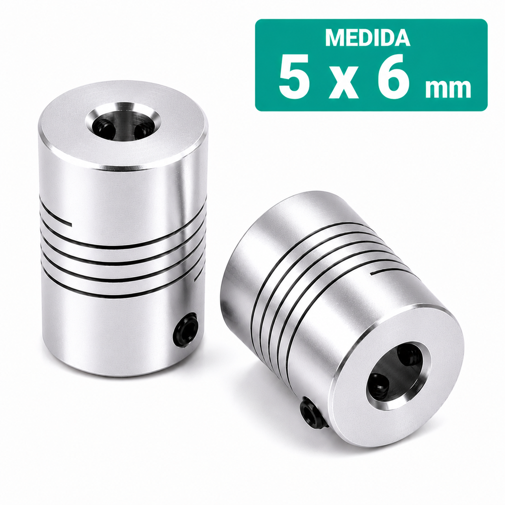 Acople Flexible de Aluminio de 5x6 D19 L25 