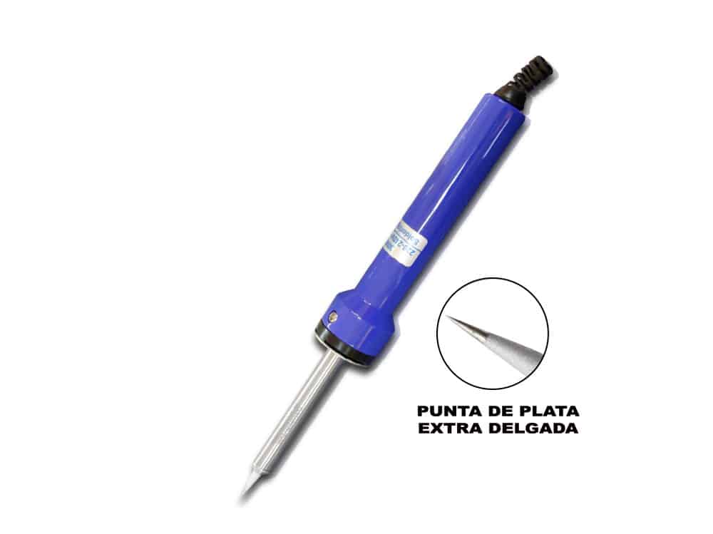 ZD-726C Cautín "TAKEMA" tipo Lápiz Punta Aguja Plata De 220-240 VAC-30W Azul, Resistencia Sellada