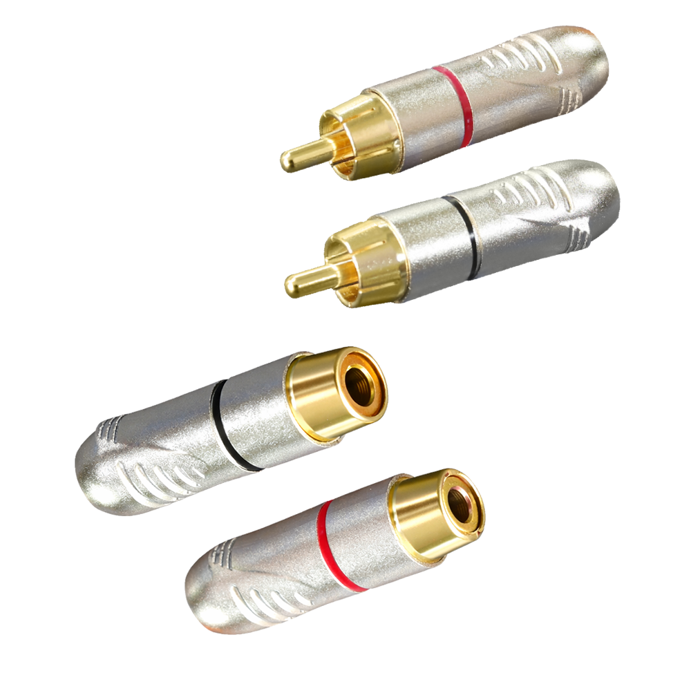 Conector RCA Metálico Plateado LOSEN 
