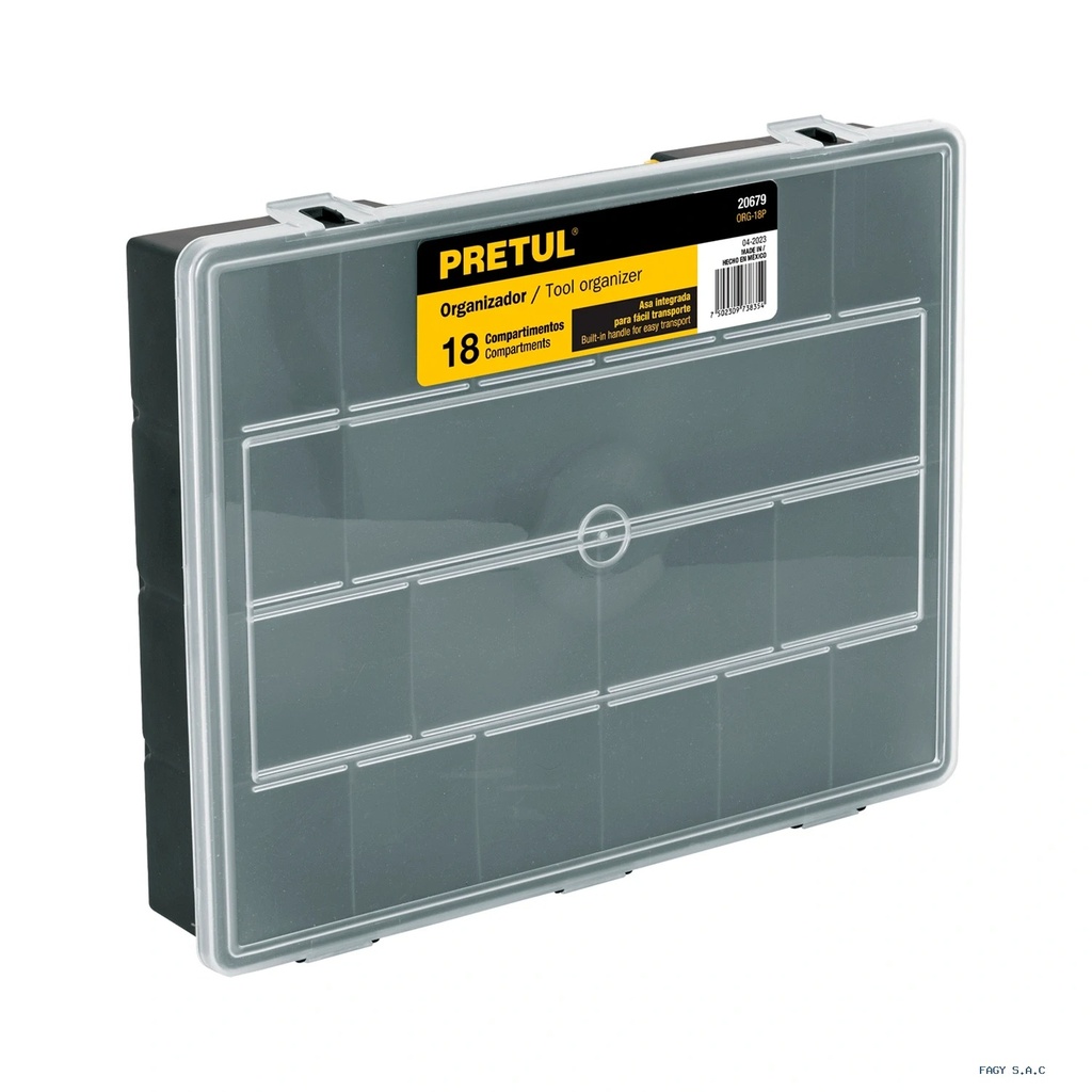 ORG-18 Organizador 14" con 18 Compartimientos PRETUL 20679