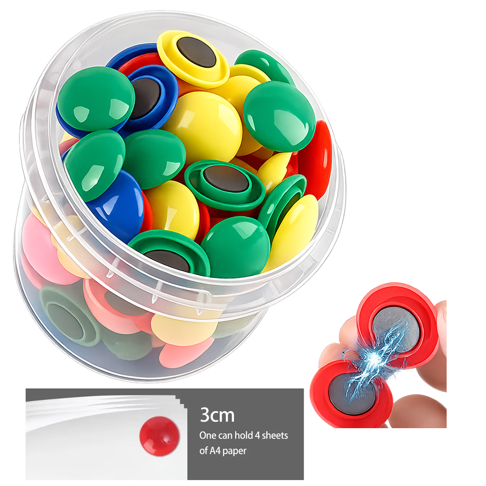 Iman Redondo 30mm Colores con Carcasa Plástica y Base Magnética