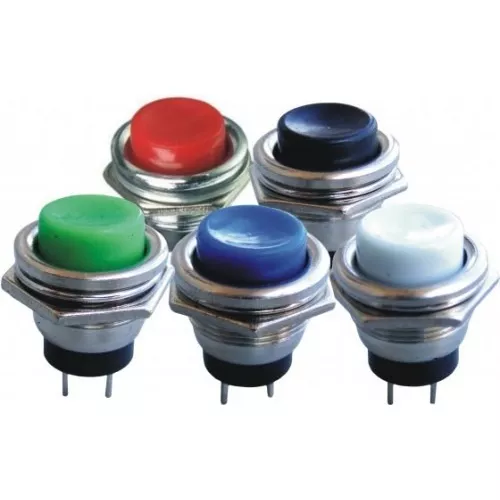 PBS-11 Pulsador Metal Redondo Chato Colores
