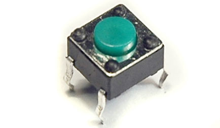 Tact Switch Normalmente Abierto de 4 Pines 6 x 6 x 4.5 mm de Alto Push Button Miniatura Verde