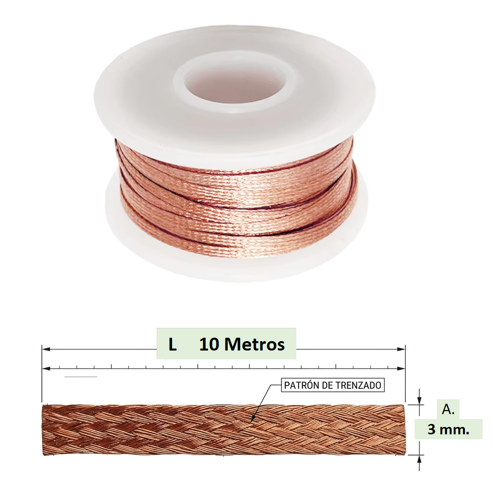 Malla Desoldadora de 3mm x 10mt. Mecha Desoldadora   