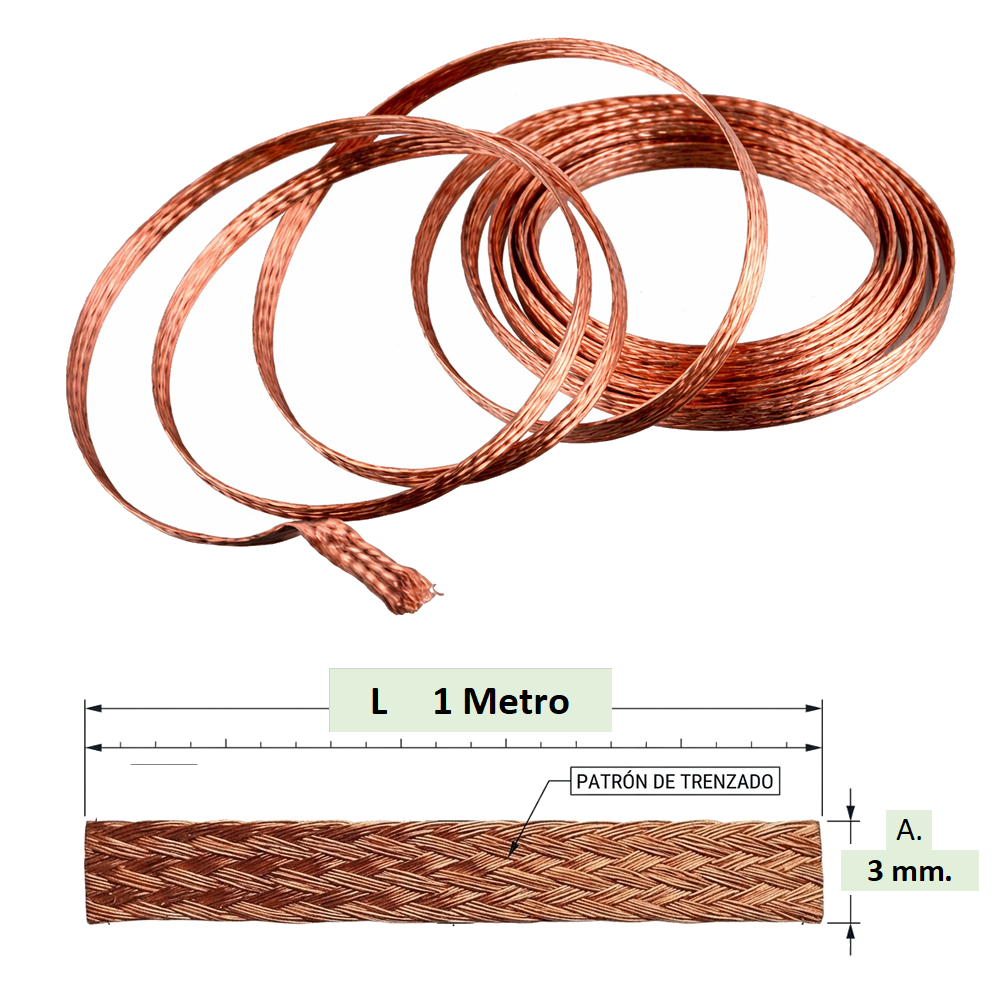 Malla Desoldadora de 3mm x 1mt. Mecha Desoldadora    