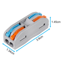Conector de Conexion Rápida 2 a 2 (28–12 AWG) – Terminal de Empalme en Línea Aislados Grande
