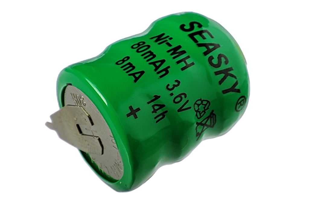 Bateria Recargable de 3.6v. 80mA P./Impreso. NI-MH