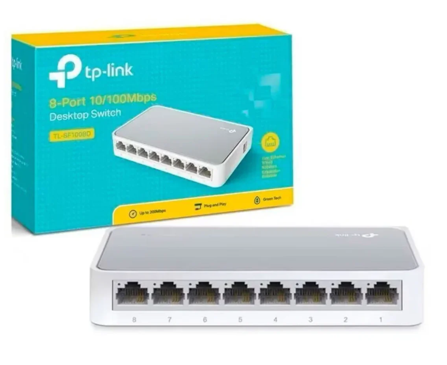 Switch de sobremesa con 8 puertos a 10/100 Mbps 