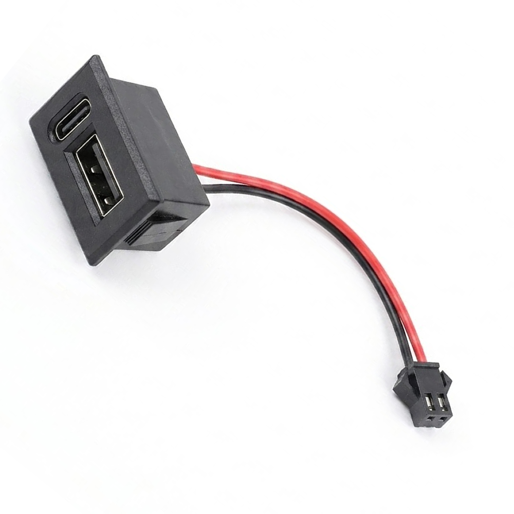 Conector de Panel Doble USB Tipo C Hembra para Carga y Datos