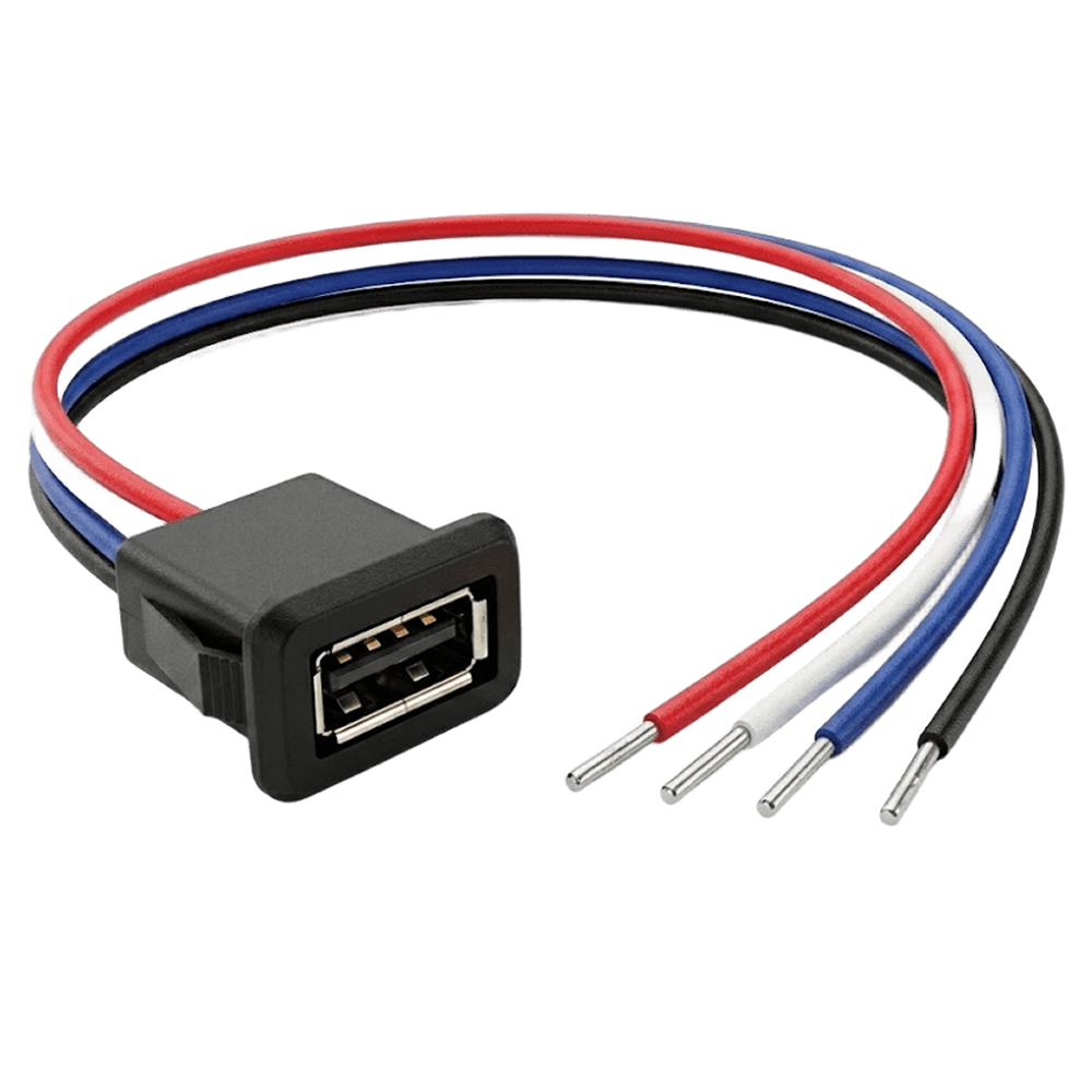 Conector USB 2.0 Hembra Alimentación y Transferencia de Datos 4 Pines