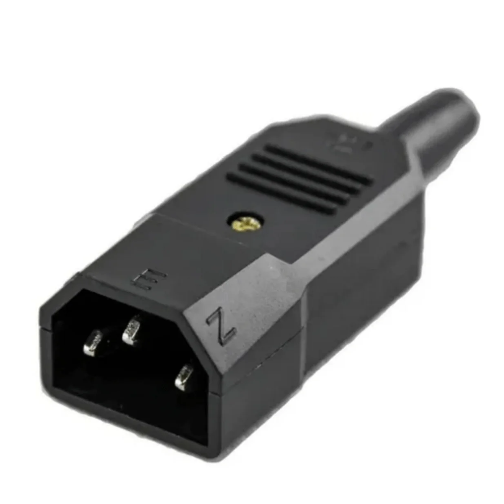 Conector de Corriente Macho IEC320 C14 Armable (10A, 250V) Enchufe UPS