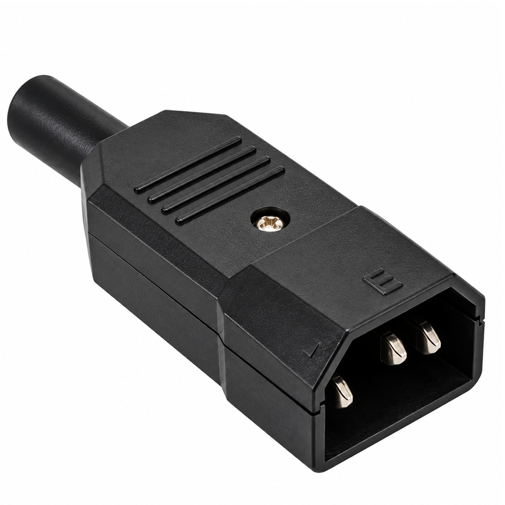 Conector de Corriente Macho IEC320 C14 Armable (10A, 250V) Enchufe UPS