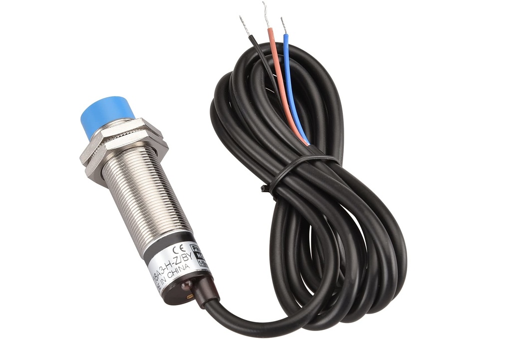 Sensor de Proximidad Capacitivo de 3 cables. Rosca: M12. Salida NPN N.O. 6-36VDC - Materiales ferrosos y no ferrosos.