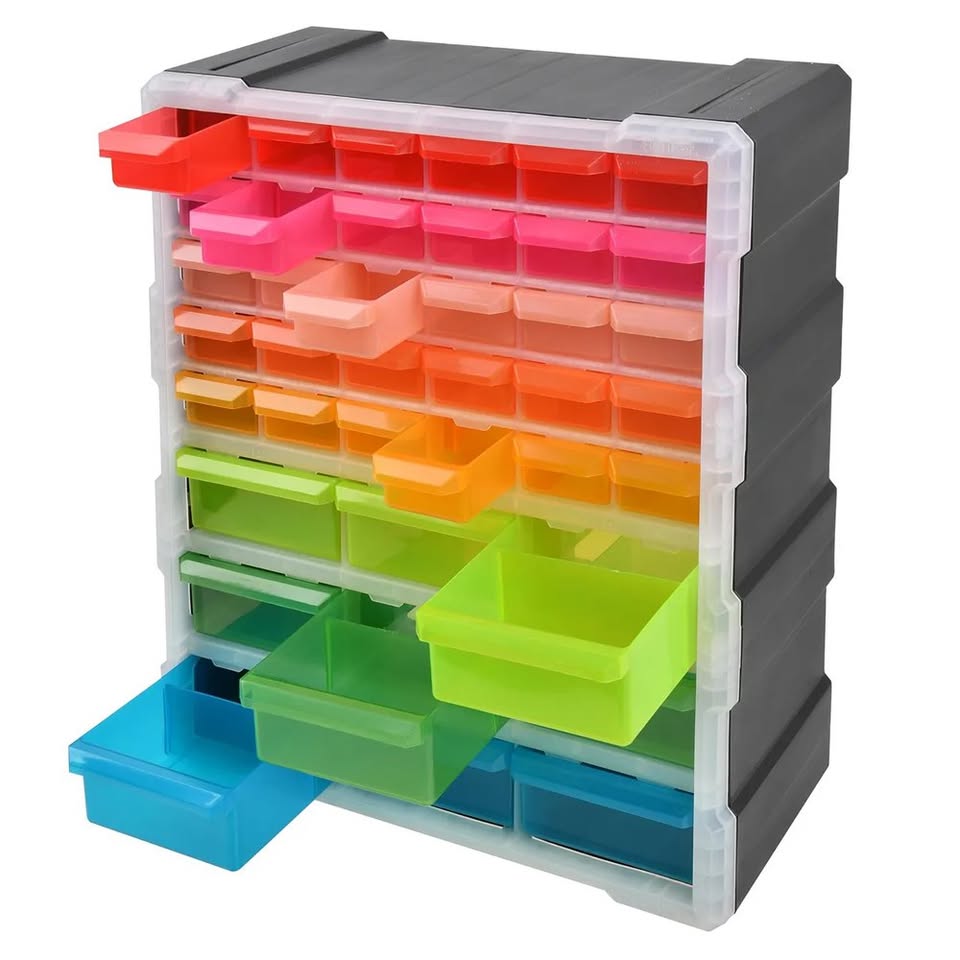 Organizador de 39 Gavetas Multicolor para Herramientas, BAUKER