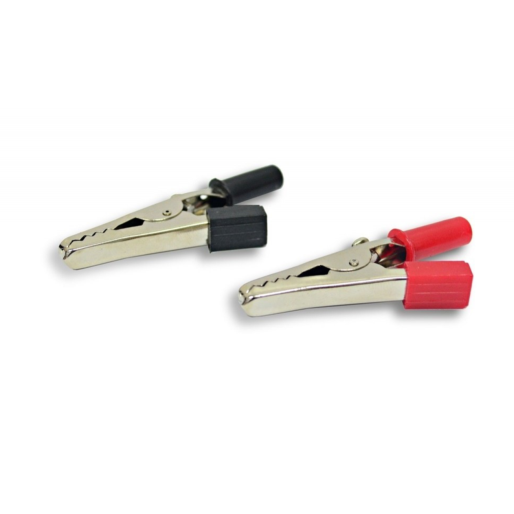 Clip Cocodrilo con Protección Par Rojo y Negro Pequeño