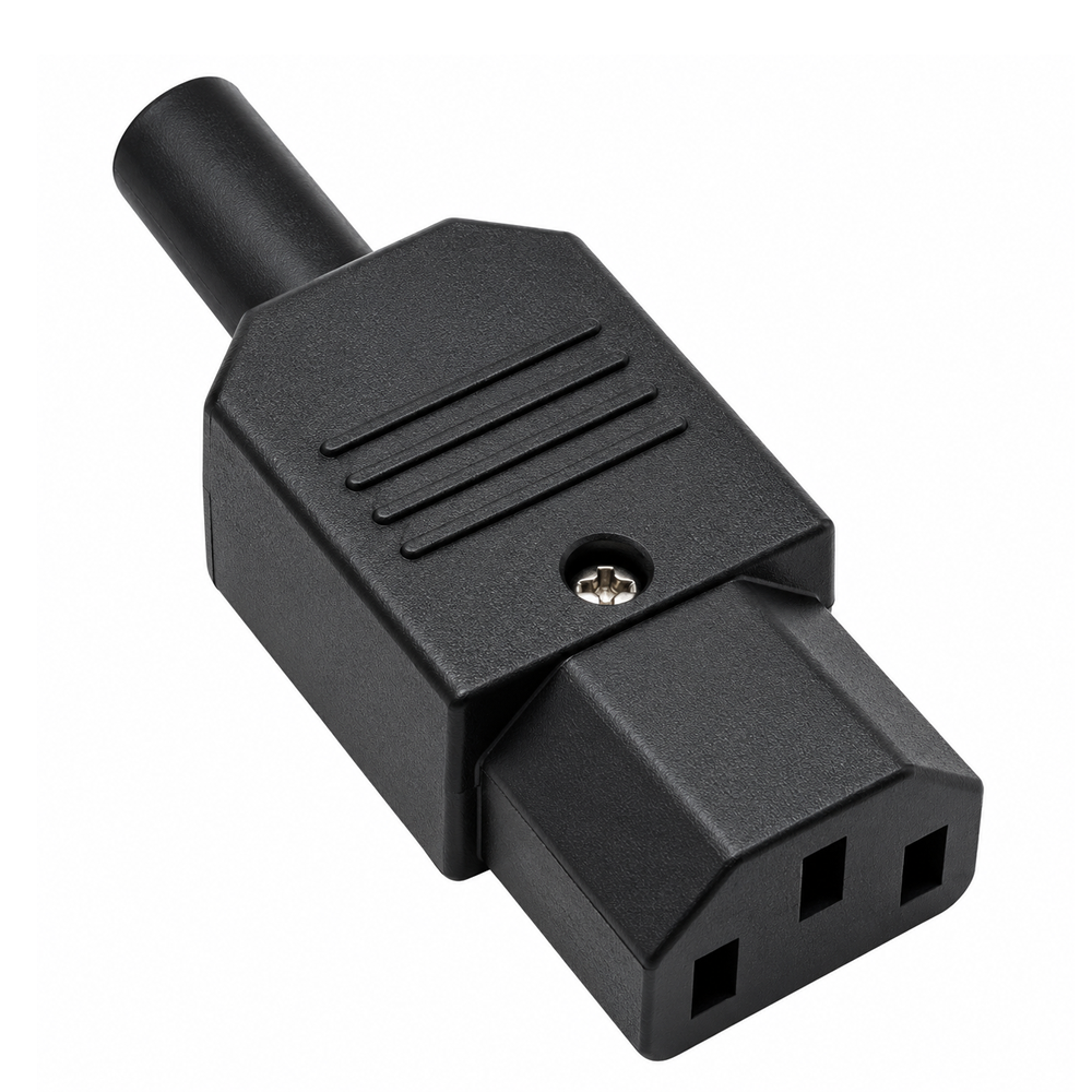 Conector de Corriente Hembra IEC320 C13 Armable (10A, 250V) Enchufe 