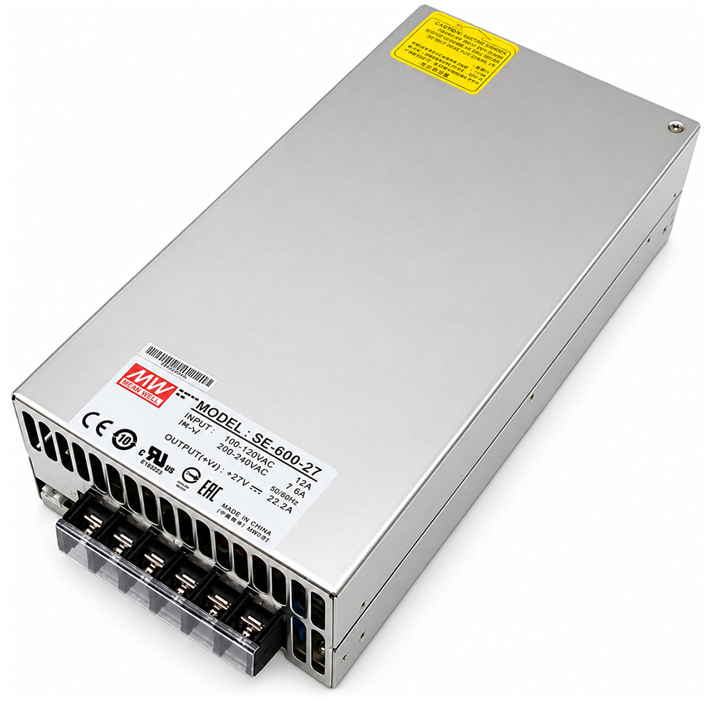 SE-600-27 Fuente de Alimentación Conmutada de CA a CC 27V 22A Mean Well 